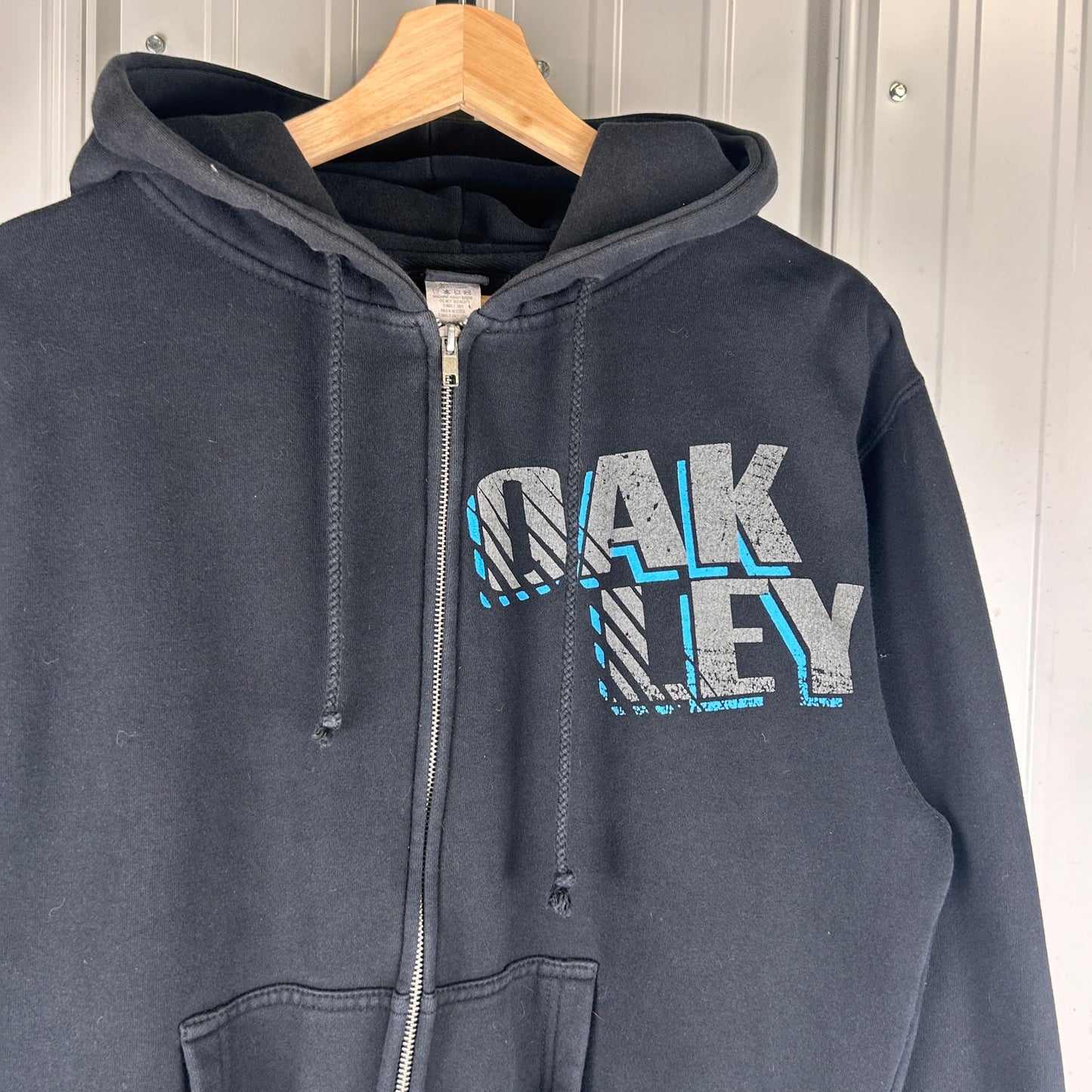 Oakley Spellout Y2K Small Zip Up Hoodie