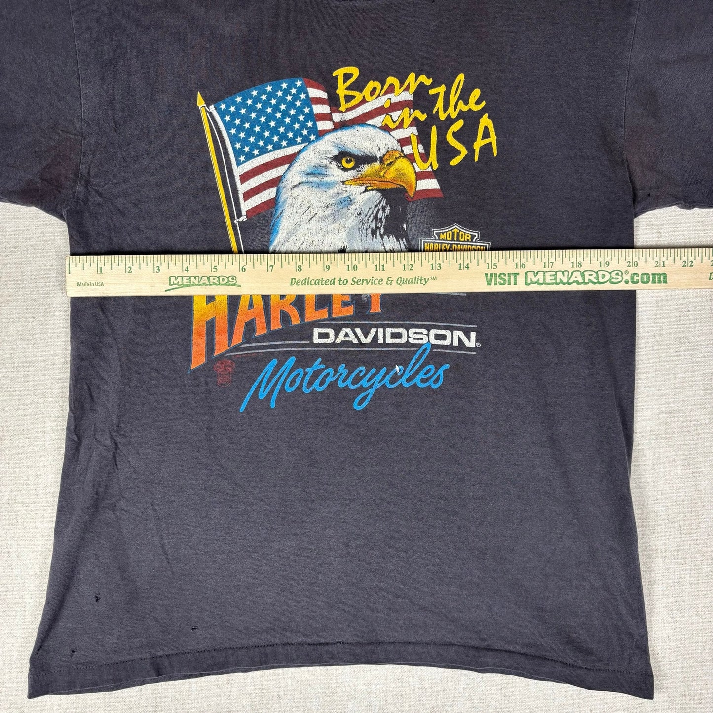 Vintage Harley Davidson Faded Distressed 1986 Born in the USA Shirt Large