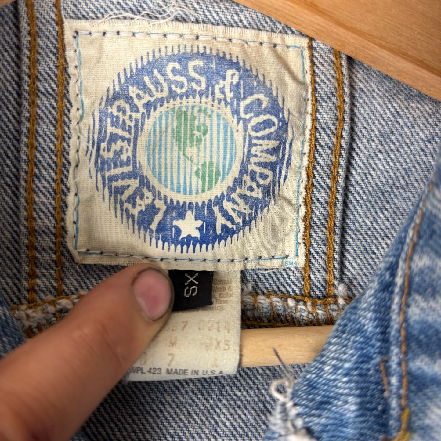 Vintage Levis White Tab Denim Trucker Jacket 90s XS