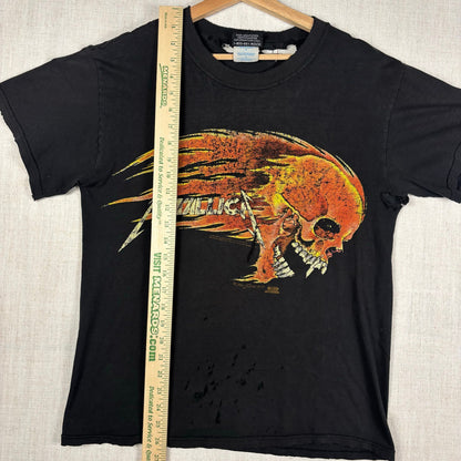 1994 Metallica Pushead Flaming Skull Thrashed Distressed Medium Tee
