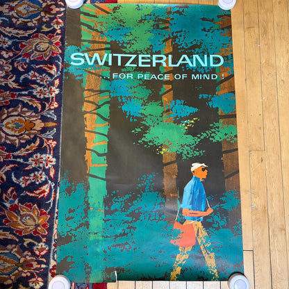Fritz Buhler 1964 Switzerland For Peace of Mind Swiss Tourist Vintage Poster