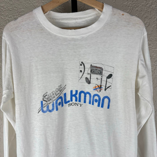 Sony Super Walkman Distressed 80s Small Retro Longsleeve