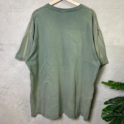 XL 90s Nike White Tag Faded and Distressed Earth Tone Green Tee
