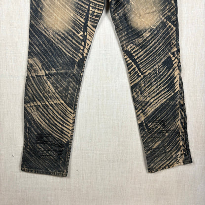 Denim and Rivets Abstract Acid Wash Distressed Sz 34 Cotton Jeans