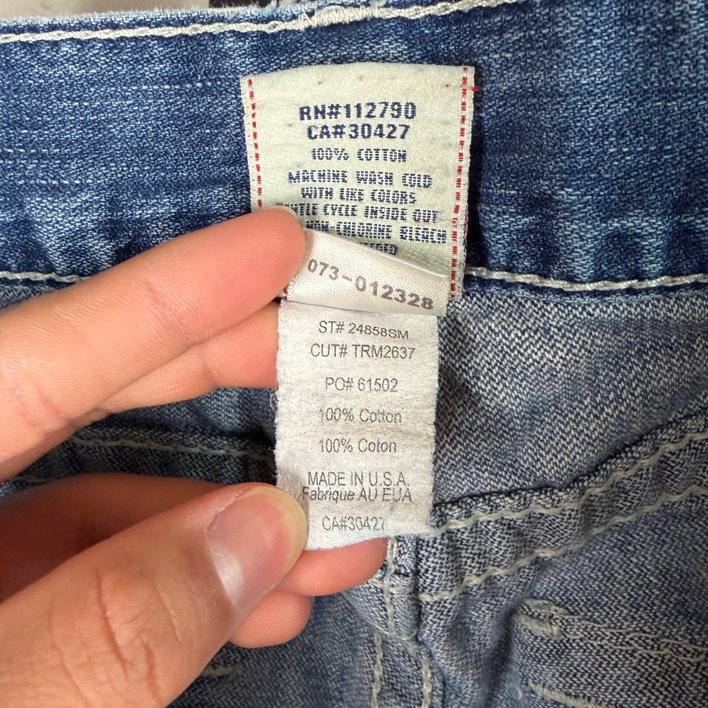 True Religion Rainbow Billy Sz 38 Cotton Distressed Jeans