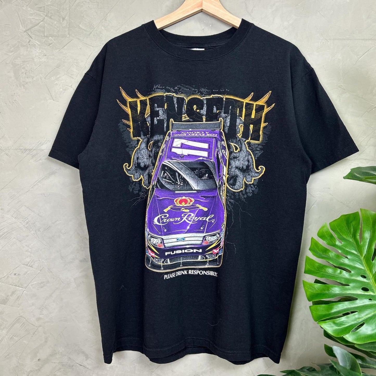 Large 2000s Matt Kenseth Crown Royal NASCAR Chase Athletics Racing Shirt