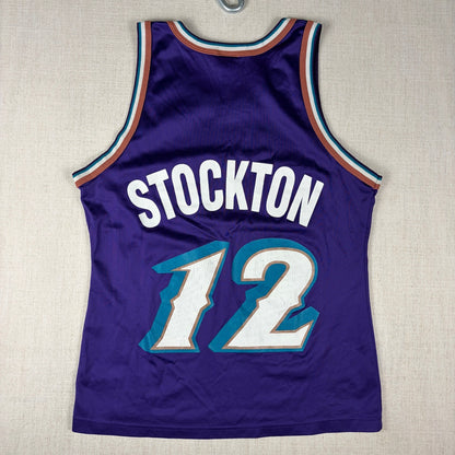 John Stockton Vintage Utah Jazz Champion 90s Size 40 Jersey