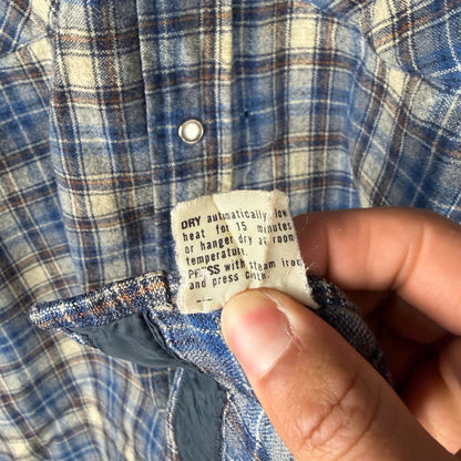 Vintage Pendleton 1970s High Grade Western Wear Large Pearl Snap Wool Flannel