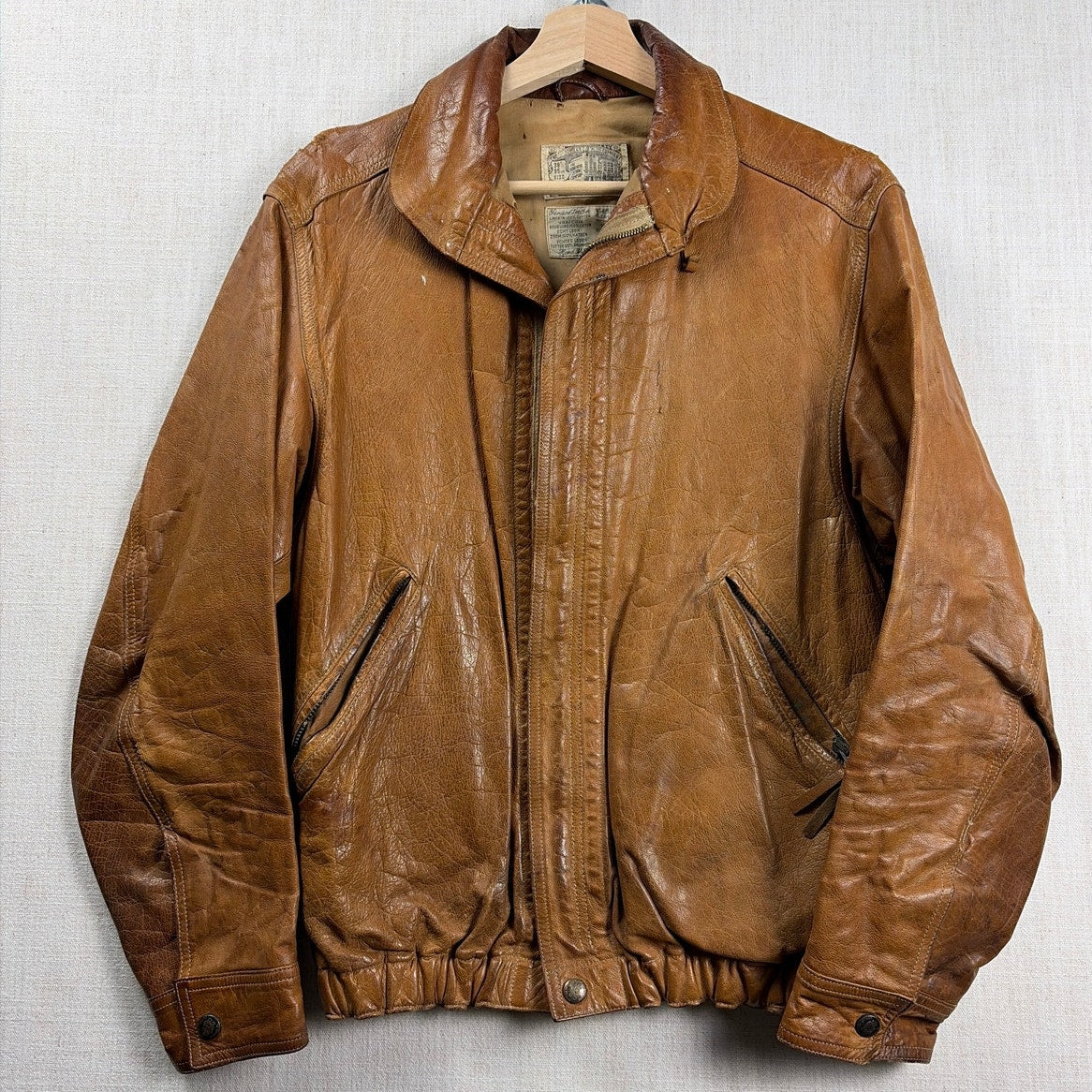 Vintage 70s Leather England Made Hardwear Clothing Co. Small Jacket