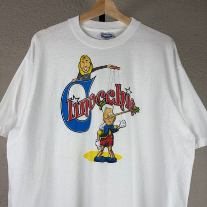 Bill Clinton Hilary Clinocchio Political Humor Parody Vintage 90s XL Tee