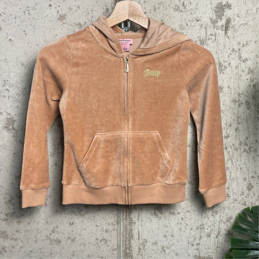 Youth Juicy Couture Velour Bedazzled Y2K 7Y Spellout Track Jacket