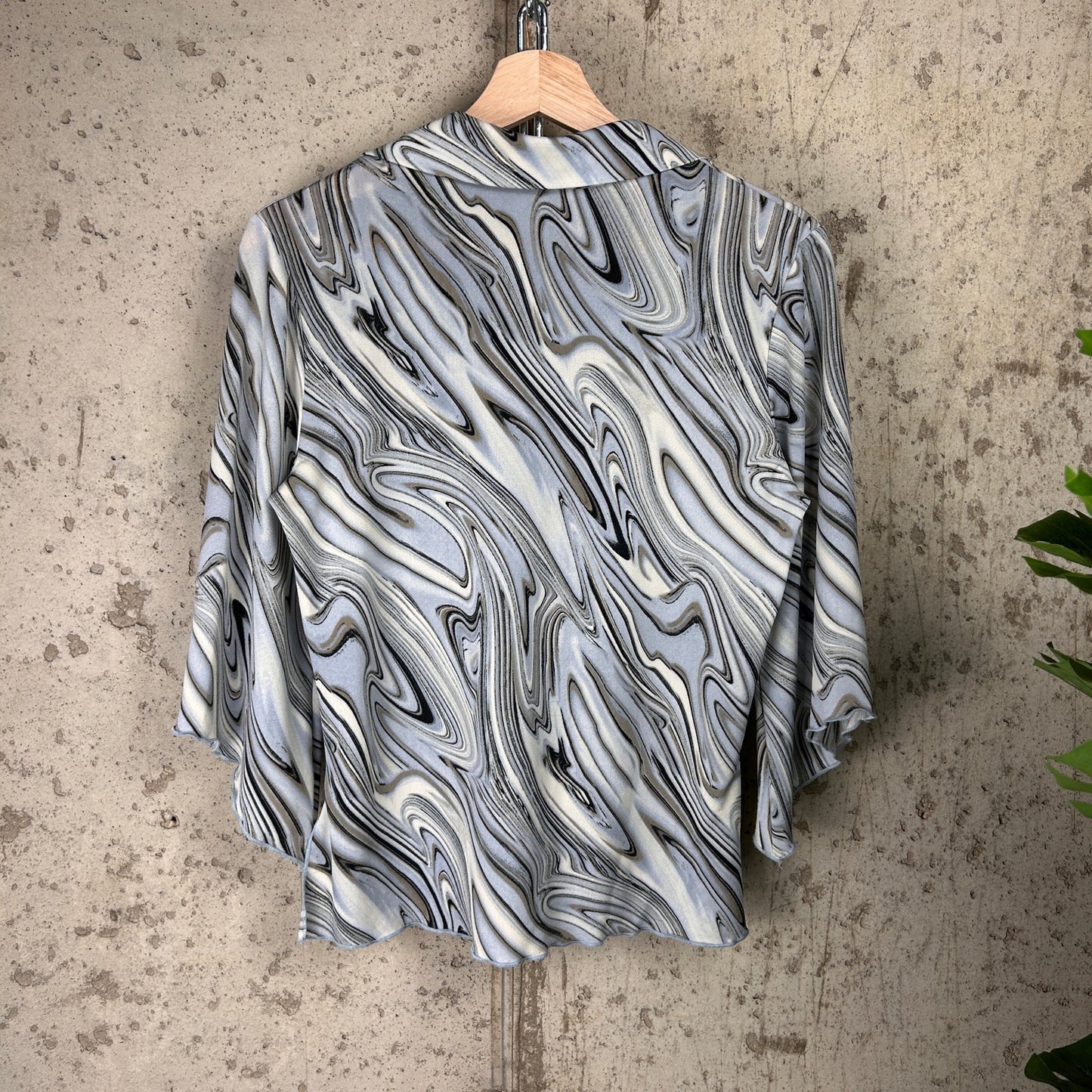 Hippie Style Psychedelic V Neck Womens Large 70s/80s MKM Blouse