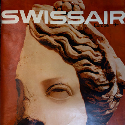 Swissair 1964 Europe Airlines Manfred Bingler Original Vintage Poster
