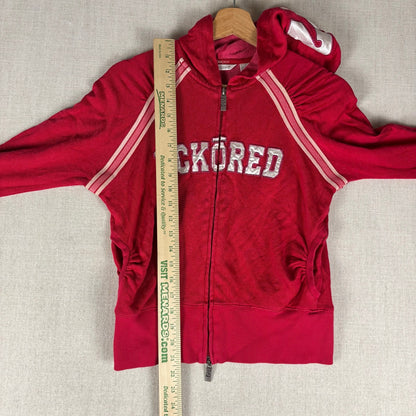 Y2K Velour Hot Pink Low Rise Track Suit 2Pc Set Ecko Red #72 Varsity Style M/L