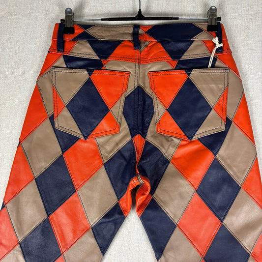 Denim Tears Lamb Leather Jacquard Patchwork Pant Checkered NEW With Tags Small