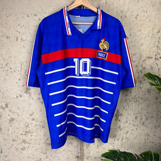 Vintage Zinedine Zidane France #10 Football XL Jersey Kit