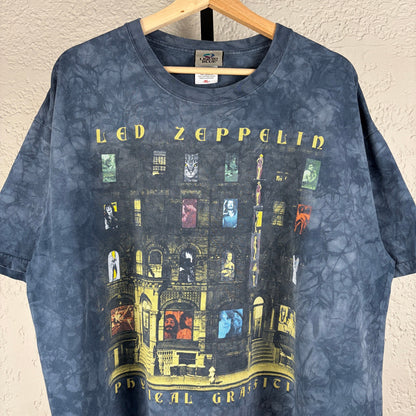 Liquid Blue Led Zeppelin Physical Graffiti XL Tie Dye Band Tee