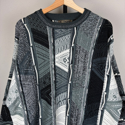 Vintage Coogi Style 3D Knit Le Tigre 90s Rap XL Sweater