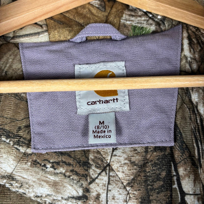 Carhartt Lavender Purple Real Tree Quilted Lined Hooded Jacket Womens Medium