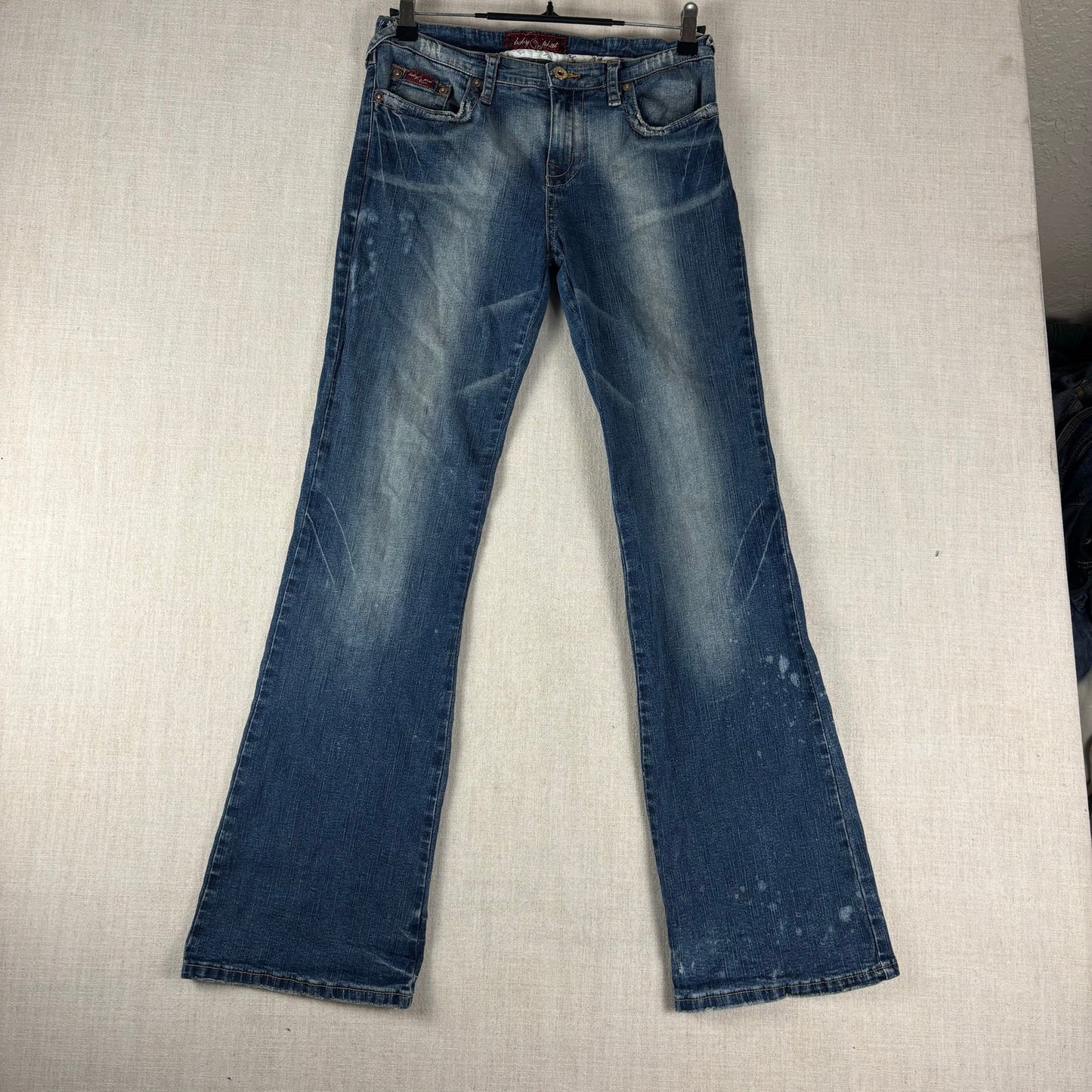 Y2K Baby Phat Flare Floral Butterfly Embroidered Sz 9 Jeans