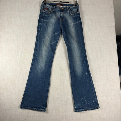 Y2K Baby Phat Flare Floral Butterfly Embroidered Sz 9 Jeans