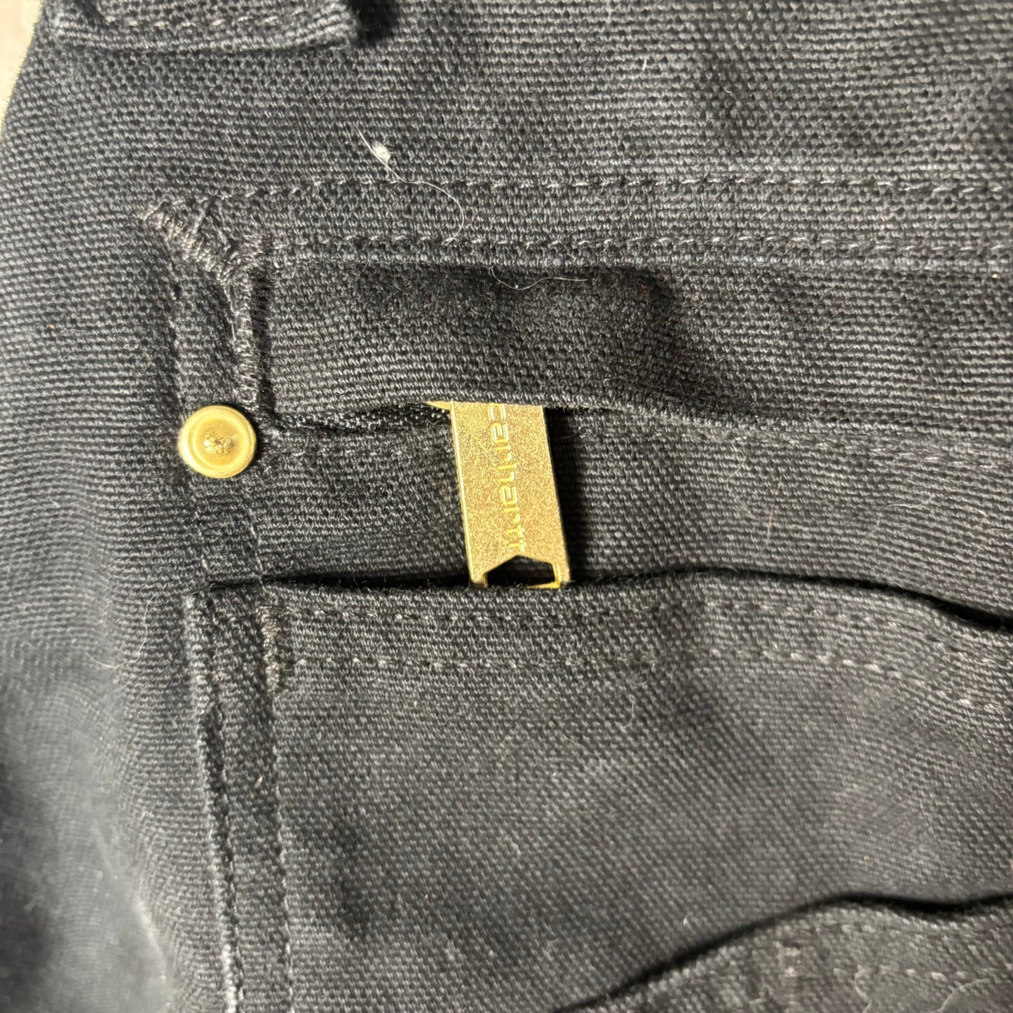 Carhartt Overalls Double Knee Black Workwear Duck Canvas Sz 40x30 Bibs