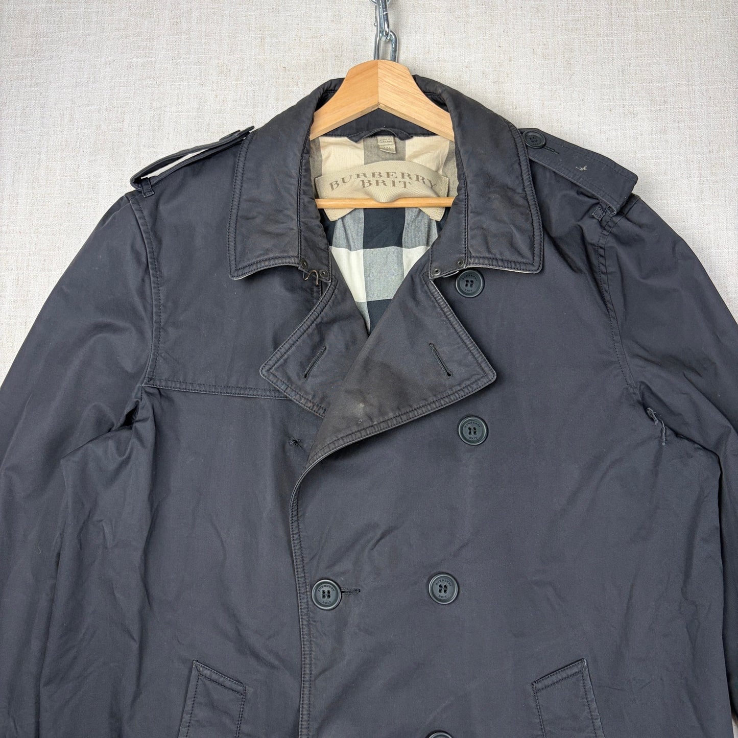 Burberry Brit Nova Check Double Breasted XXL Trench Coat