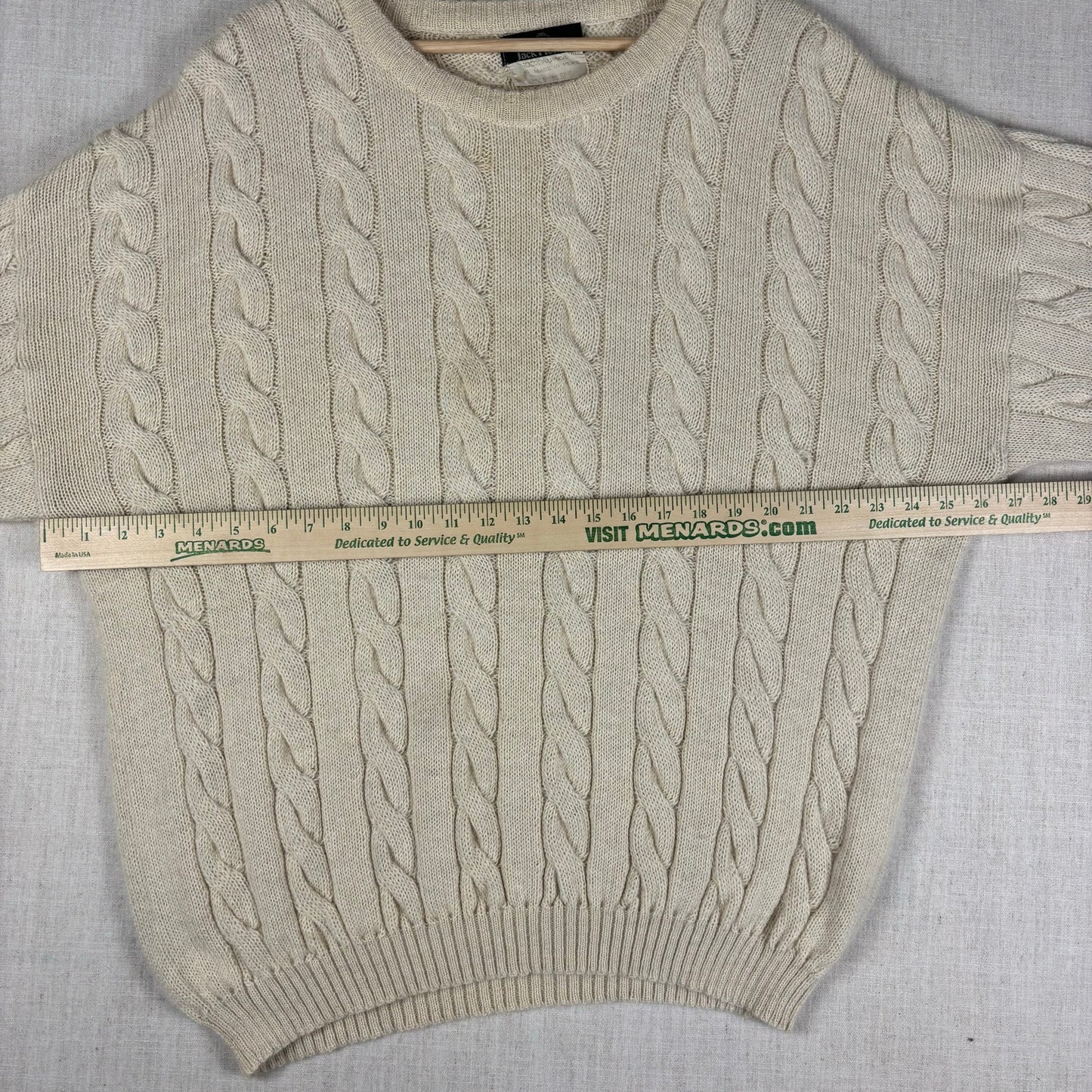 Vintage Jack Henry 100% Alpaca Cable Knit XL Preppy Sweater