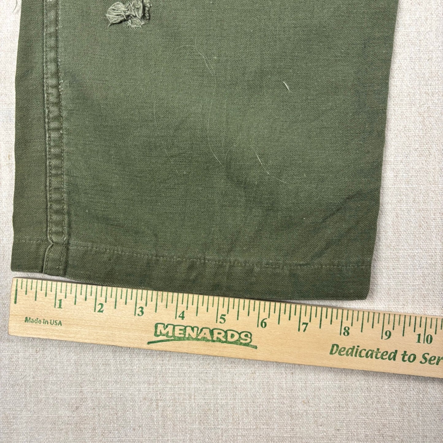Vintage 1960s Military OG 107 Sateen Baker Cotton Pants Trousers 30x33