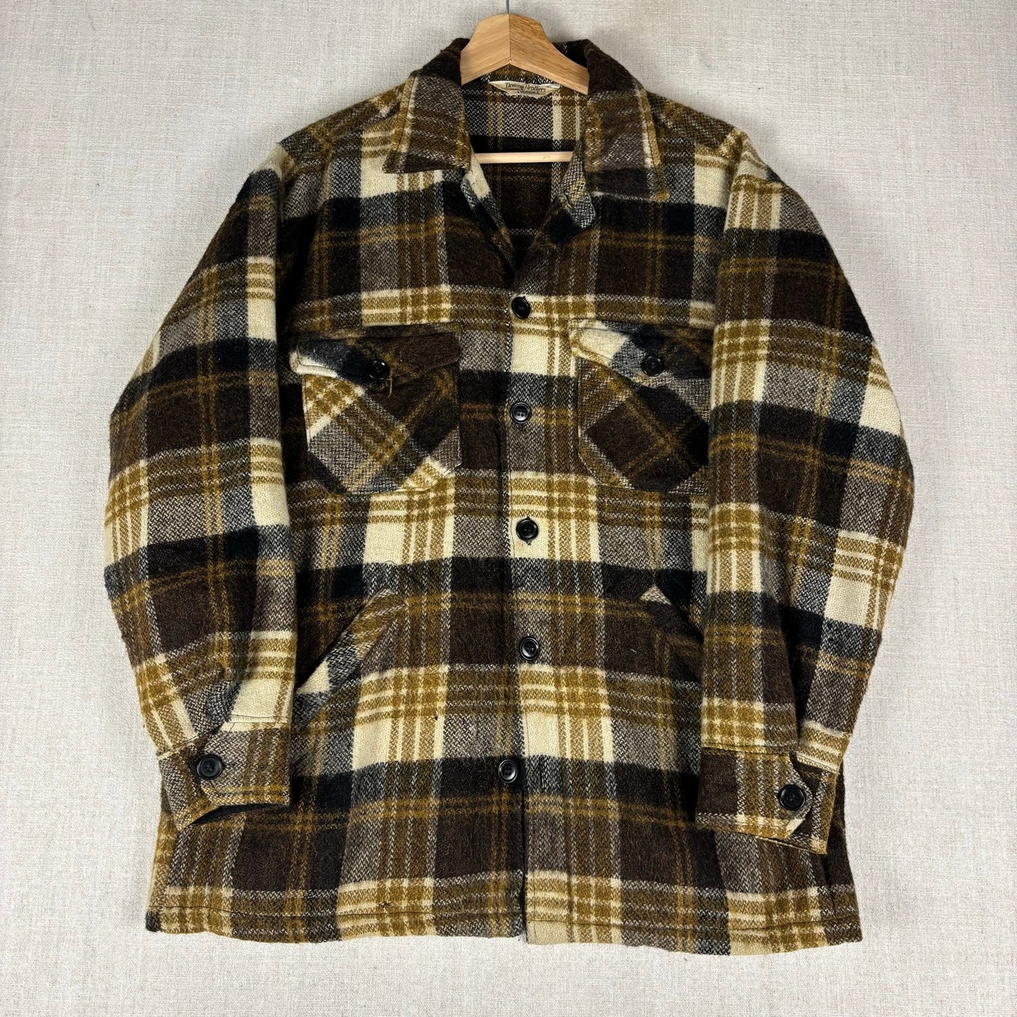 Vintage Mohair Deacon Brothers Wool Plaid Button Up Flannel Large