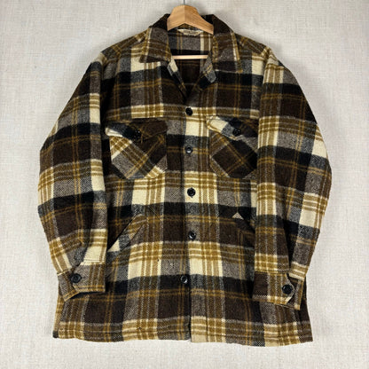 Vintage Mohair Deacon Brothers Wool Plaid Button Up Flannel Large