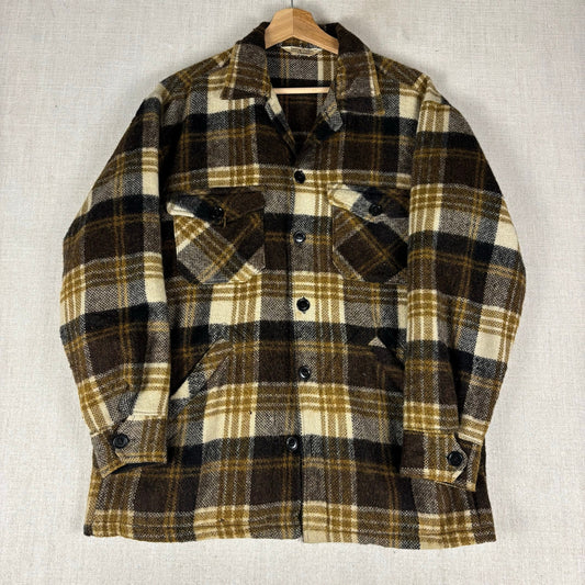 Vintage Mohair Deacon Brothers Wool Plaid Button Up Flannel Large