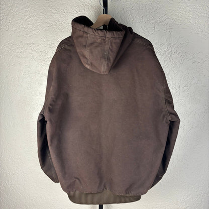 Carhartt Dark Brown Vintage Hooded Workwear XL Tall J130 DKB Jacket