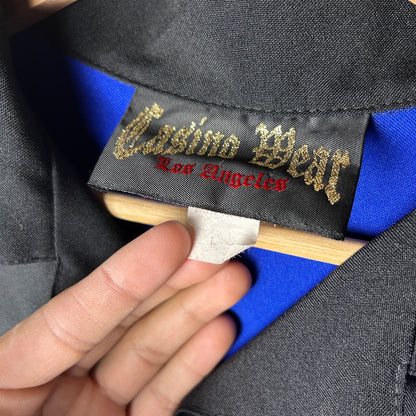 Casino Wear Dragon Tribal Flames Large Y2K Button Up Shirt