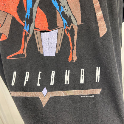 Superman DC Comics 1995 Distressed Graphitti Large T Shirt