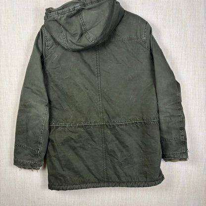 Abercrombie and Fitch Distressed Sherpa Lined Army Parka Small Hooded Jacket
