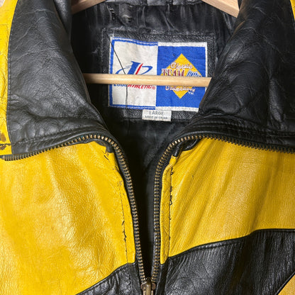 Pittsburgh Steelers RARE Sharktooth Logo Athletic Large Leather Jacket