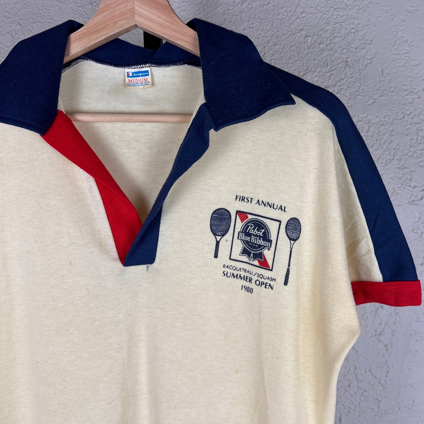 Champion Blue Bar 1980 First Annual Pabst Blue Ribbon Summer Open Medium Polo