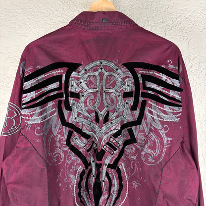 Roar Gothic Western Tribal XXL Y2K Signature Button Up Shirt