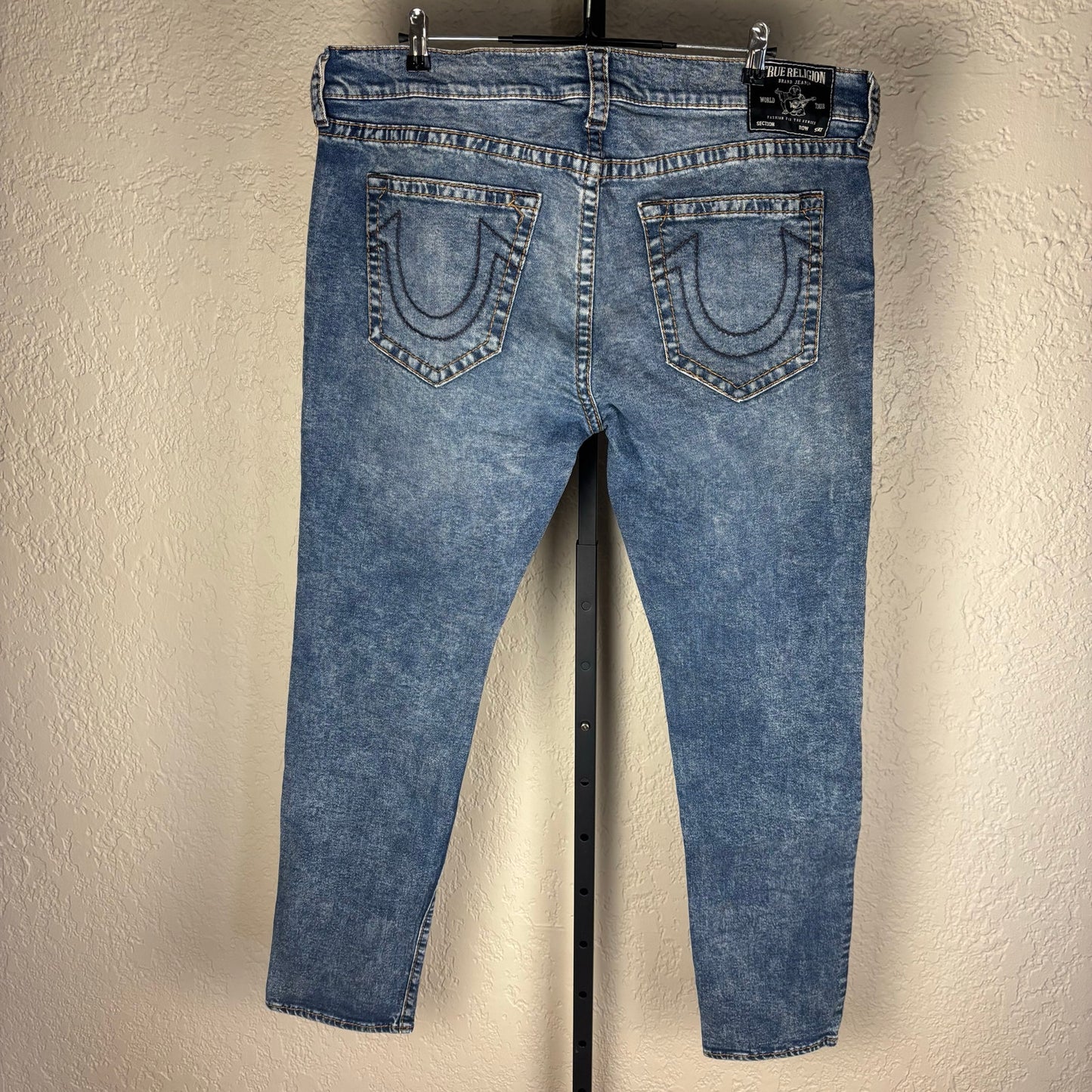 True Religion Rocco Relaxed Skinny Sz 40 Blue Denim Jeans