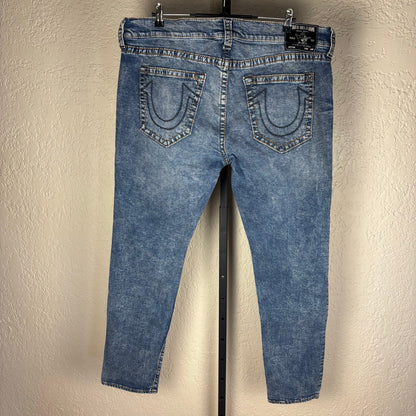 True Religion Rocco Relaxed Skinny Sz 40 Blue Denim Jeans