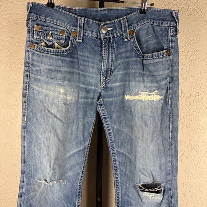 True Religion Rainbow Billy Sz 38 Cotton Distressed Jeans