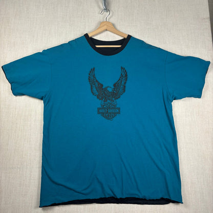 Vintage Harley Davidson 1999 Reversible Eagle Spell Out XXL Shirt