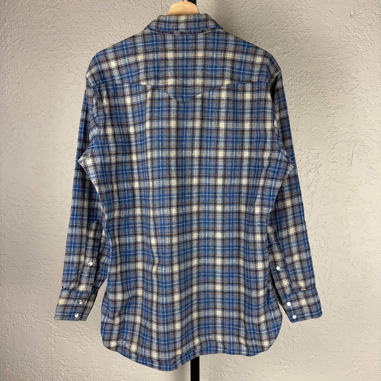 Vintage Pendleton 1970s High Grade Western Wear Large Pearl Snap Wool Flannel