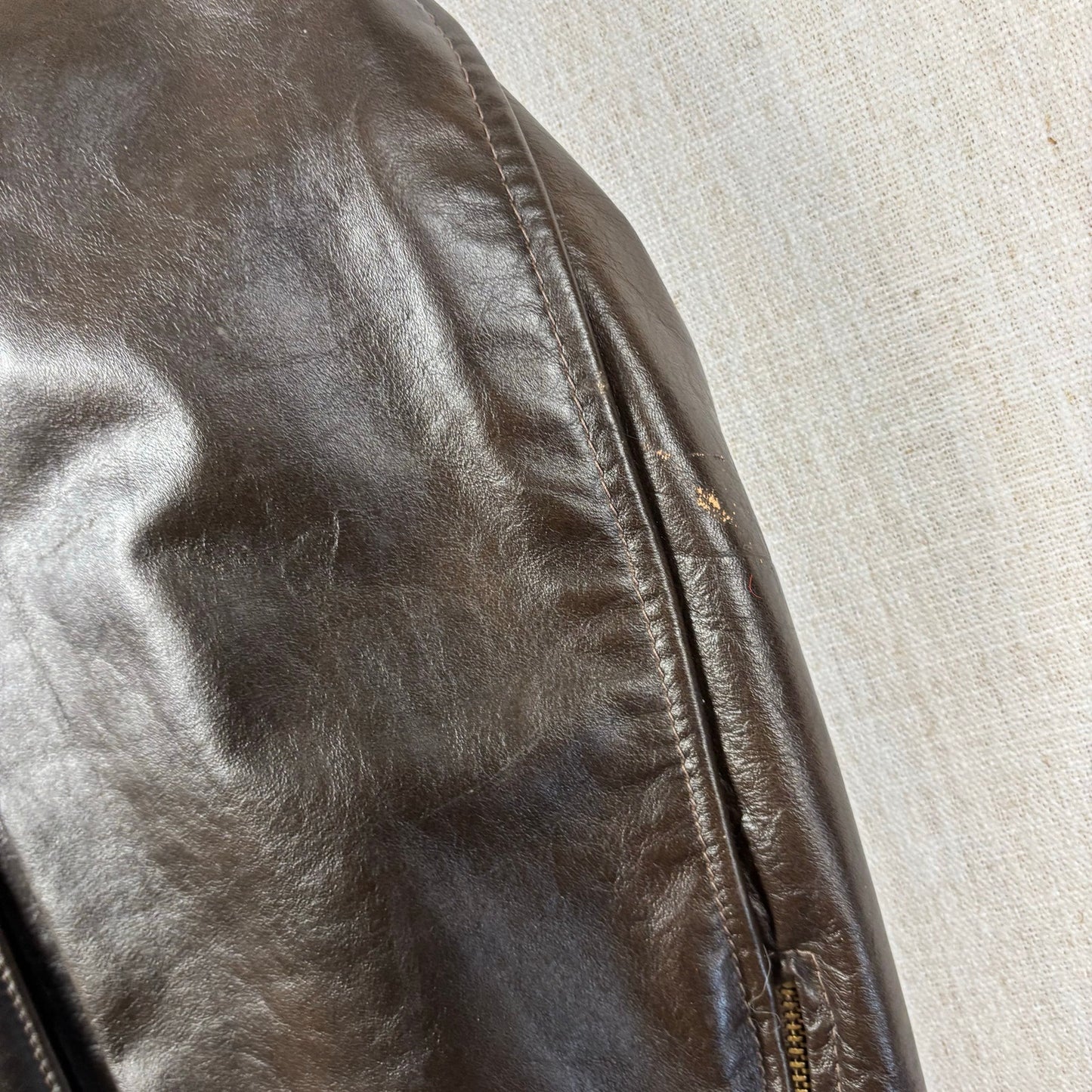 Vintage 1970s Brown Leather Biker Motorcycle Talon Zipper Sz 52 Jacket