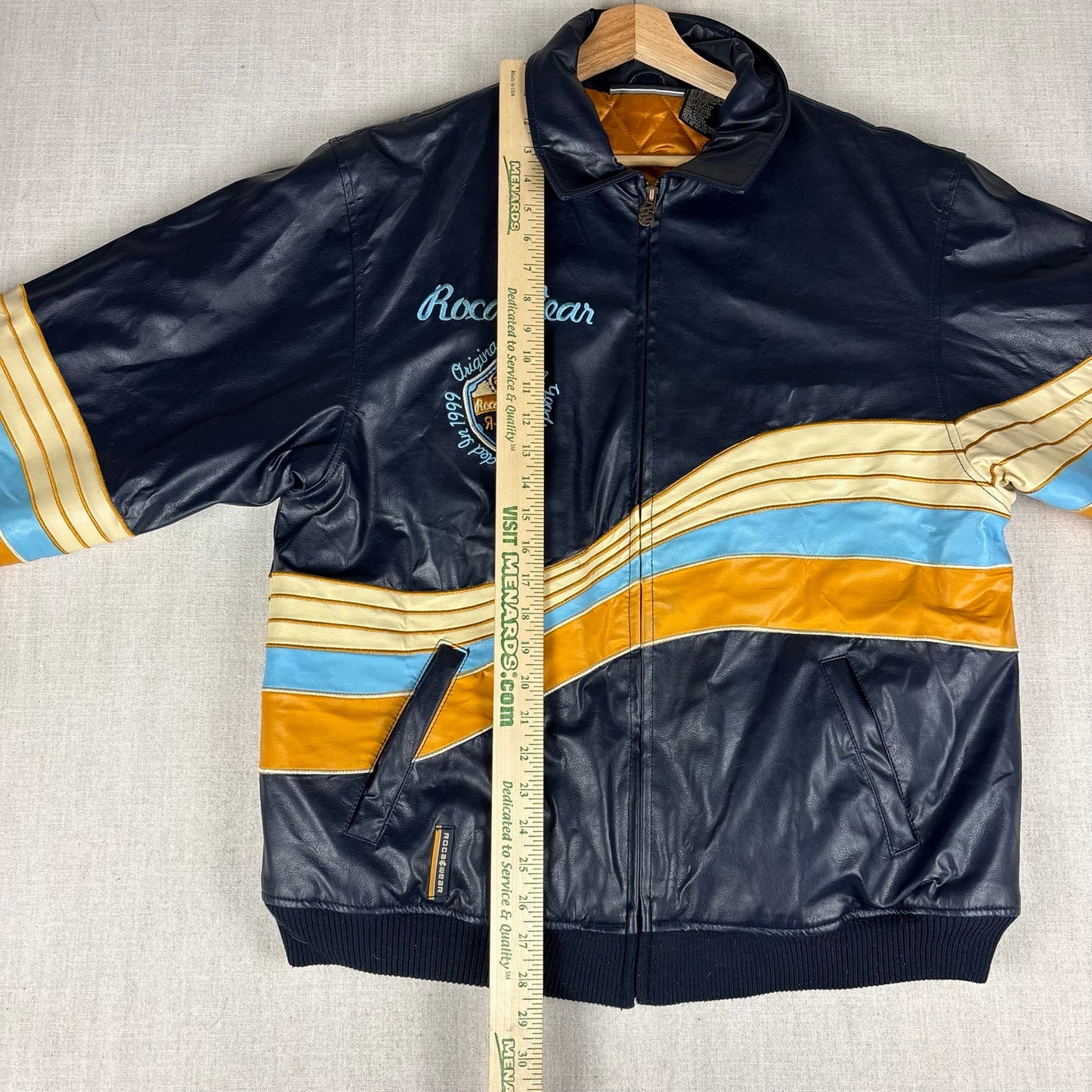 Y2K RocaWear Faux Leather Wave Style Hip Hop XL Jacket