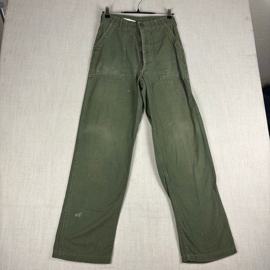 Vintage 1960s Military OG 107 Sateen Baker Cotton Pants Trousers 30x33