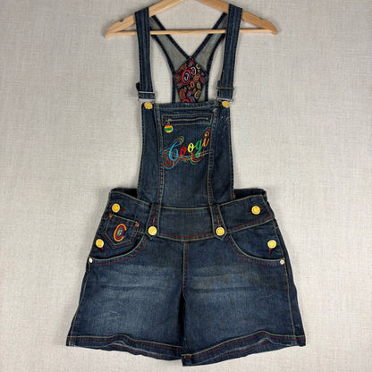 Coogi Jeans Y2K Womens Denim Overall Shorts Embroidered Sz Large