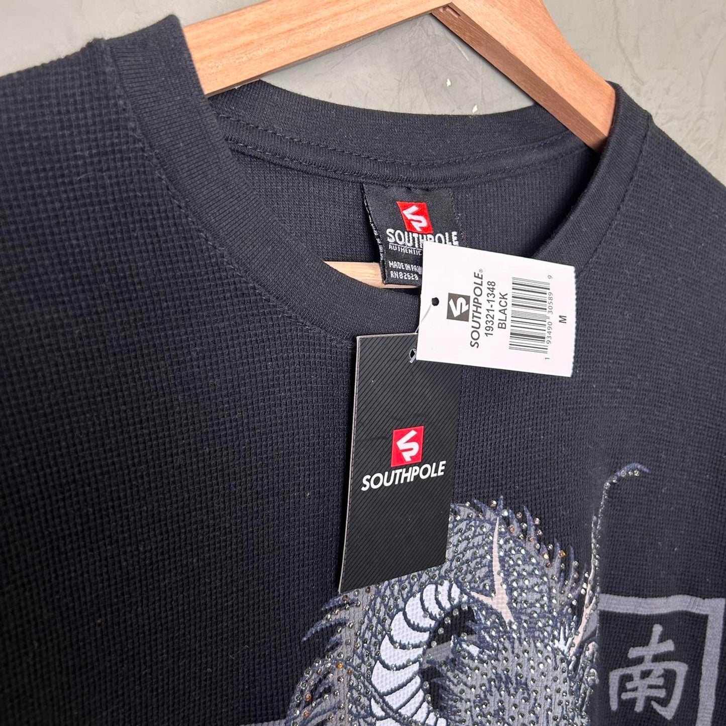 CRAZY South Pole Rhinestone Dragon M Y2K Thermal Longsleeve