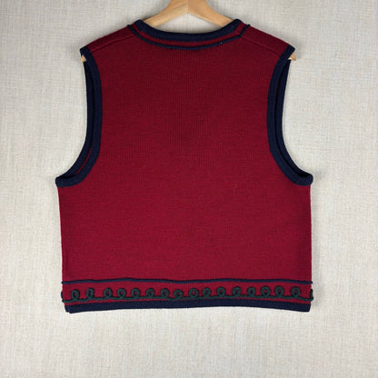 Vintage Pendleton Classic Floral Embroidered Large Wool Vest